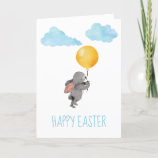 WATERCOLOR BUNNY EASTER  HOLIDAY CARD