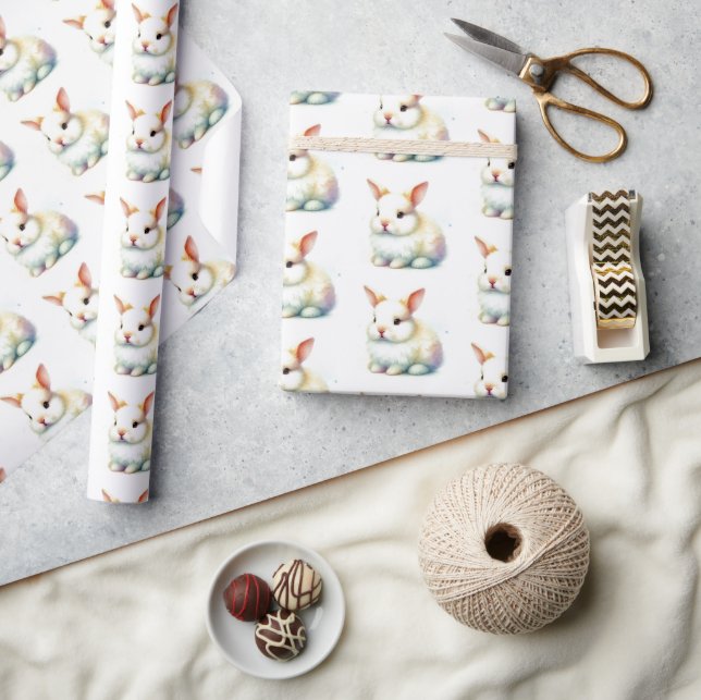 Watercolor Bunny Easter Wrapping Paper (Crafts)