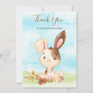 Watercolor Bunny Farm Thank You Card