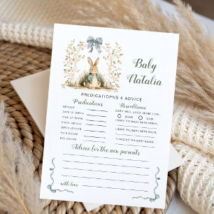Watercolor Bunny Floral Arch Baby Predictions Game