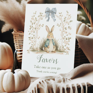 Watercolor Bunny Floral Arch Baby Shower Favours Pedestal Sign