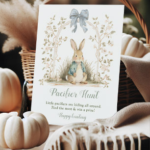 Watercolor Bunny Floral Arch Pacifier Hunt Pedestal Sign