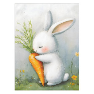 Watercolor Bunny Happy Harvest Tablecloth