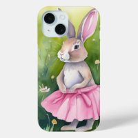 Watercolor Bunny In Pink Tutu