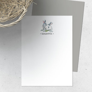 Watercolor Bunny Personalised Stationery Card