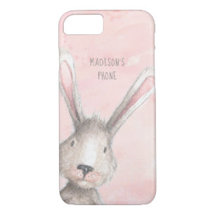 Watercolor Bunny Rabbit custom name iPhone 8/7 Case