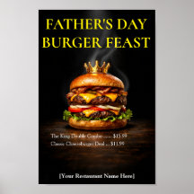 Watercolor Burger King Father's Day Restaurant