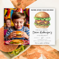 Watercolor Burger Party Birthday