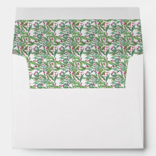 Watercolor Burgundy Amaryllis Christmas Address Envelope