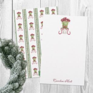 Watercolor Burgundy Amaryllis Personalised Stationery