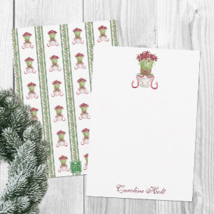 Watercolor Burgundy Amaryllis Personalised Thank You Card