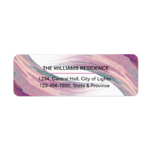 Watercolor Burgundy Brush Painted Strokes Return Address Label