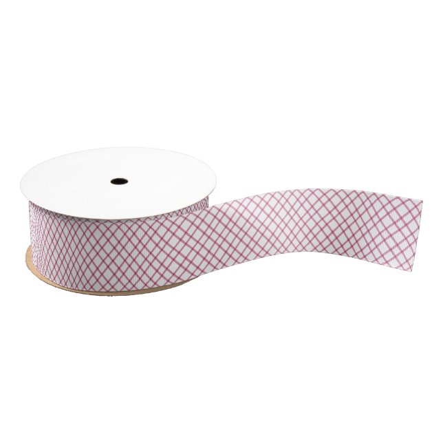 Watercolor Burgundy Christmas Plaid Grosgrain Ribbon (Spool)