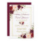 Watercolor Burgundy Floral Gold Wedding Invitation