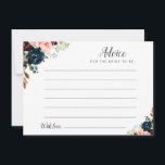 watercolor burgundy, navy & blush floral advice card<br><div class="desc">A simple floral design with beautiful burgundy,  blush pink and navy blue watercolor flowers. Feel free to change the colours and text details.</div>