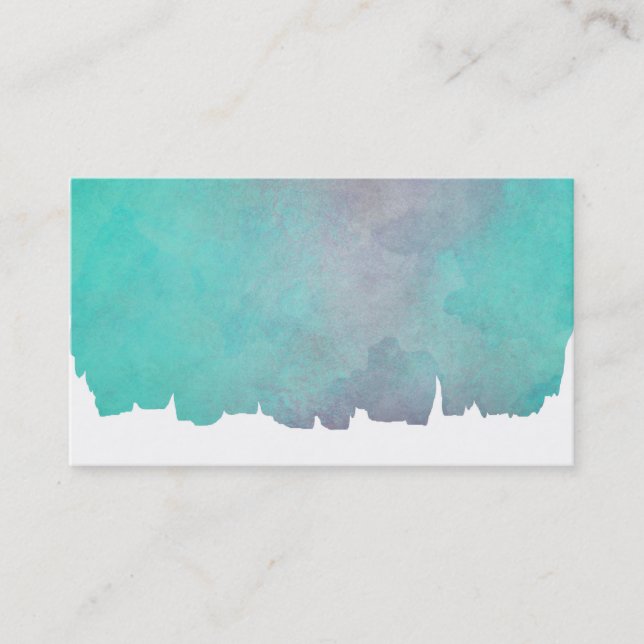 watercolor business card template blue abstract (Front)
