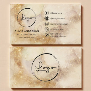 Watercolor Business Logo Social Media Card