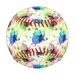 Watercolor Butterflies Baseball