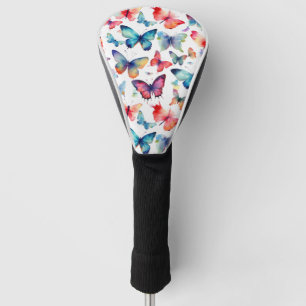 Watercolor Butterflies Colourful Pattern Golf Head Cover