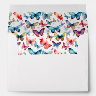 Watercolor Butterflies Cute Colourful Pattern Envelope