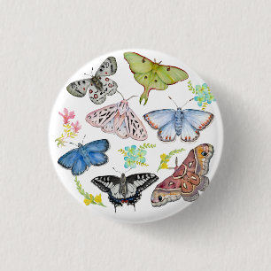Watercolor Butterflies in Flight 3 Cm Round Badge