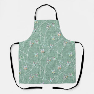 Watercolor  Butterflies on Mint Green  Apron