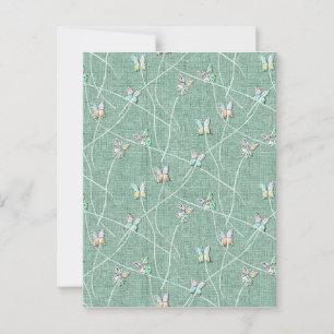 Watercolor  Butterflies on Mint Green  Postcard