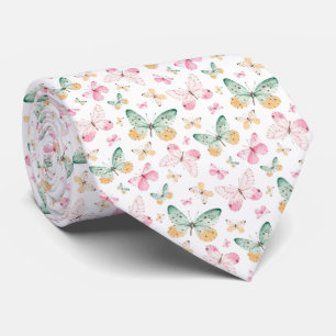 Watercolor Butterflies Pattern Tie