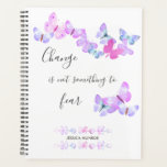 Watercolor Butterflies Personalised Planner<br><div class="desc">Pretty and feminine planner,  personalised with your name and decorated with beautiful watercolor butterflies. The positive quote reads "change is not something to fear" and is lettered in elegant handwritten style typography. Perfect for home,  work or school - undated interior so you can start planning whenever you want!</div>