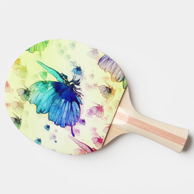 Watercolor Butterflies Ping Pong Paddle (Back Side)