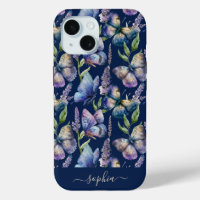 Watercolor Butterflies Wisteria Flower Custom Name