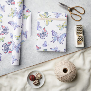 Watercolor Butterflies Wrapping Paper