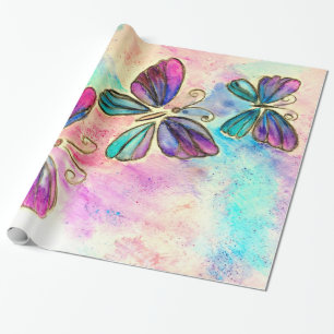 Watercolor Butterflies Wrapping Paper
