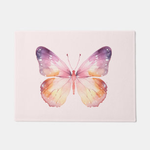 Watercolor Butterfly Art  Doormat