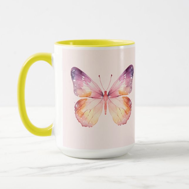Watercolor Butterfly Art  Mug (Left)