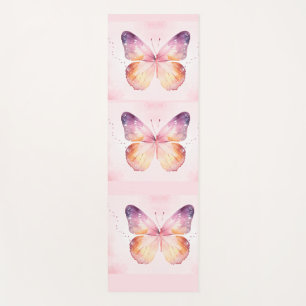 Watercolor Butterfly Art Yoga Mat