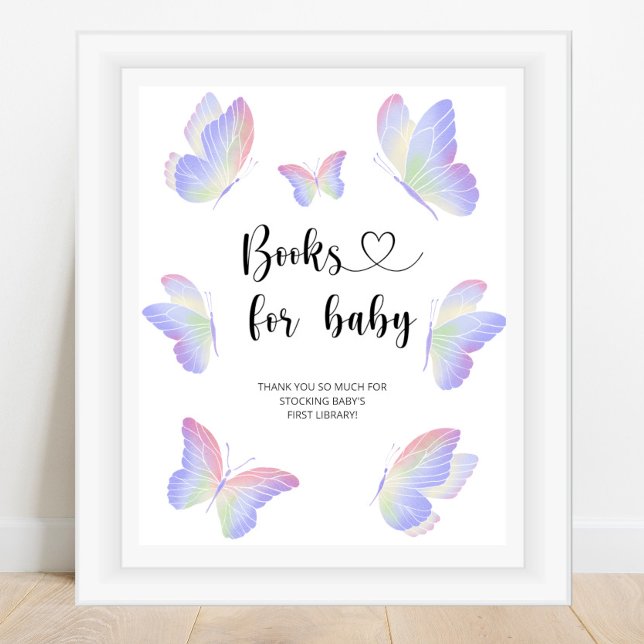 Watercolor butterfly, books for baby poster (Creator Uploaded)