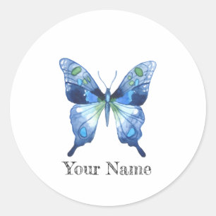 Watercolor Butterfly Classic Round Sticker