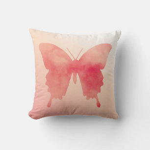 Watercolor Butterfly - Coral and Peach Cushion