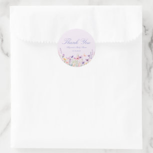 Watercolor Butterfly Floral Baby Shower Thank You Classic Round Sticker