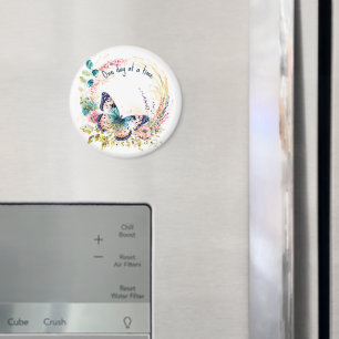 Watercolor butterfly floral custom magnet