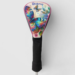 Watercolor Butterfly Floral Garden Personalised Golf Head Cover