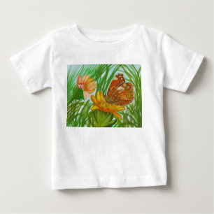 Watercolor Butterfly flower garden Baby T-Shirt