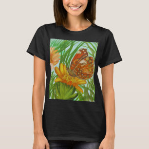 Watercolor Butterfly flower garden T-Shirt