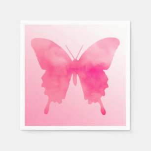 Watercolor Butterfly - Fuchsia and Pink Napkin