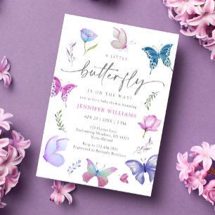 Watercolor Butterfly Garden Baby Shower Invitation