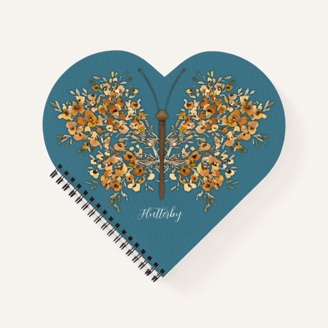 Watercolor Butterfly Heart Reflection Journal  (Front)