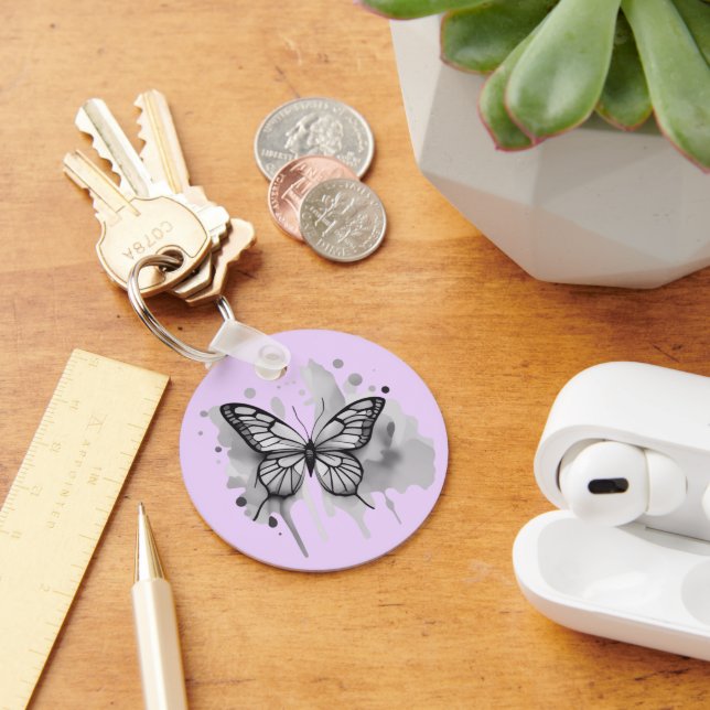 Watercolor Butterfly Key Ring (Desk)