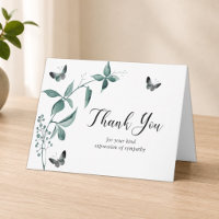 Watercolor Butterfly Memorial Photo Thank You
