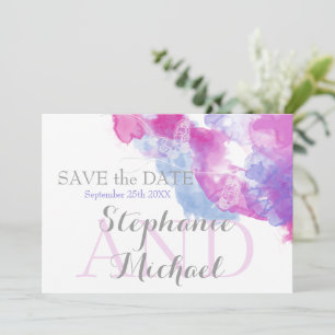 Watercolor Butterfly Mixed Berries SavetheDate Save The Date